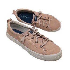 Sperry Crest Vibe Womens 8.5M Tan Leather Slip On Sneakers STS87195